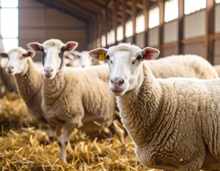 Fototapeta premium Sheep in a barn