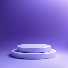 mockup podium display background with 3d circular pedestal in soft purple gradient minimal scene for elegant product showcase and branding presentation design template