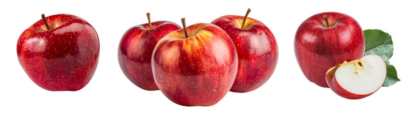 red apples isolated on white background.