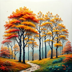 Naklejka premium Autumn in the park I Wall Decor 