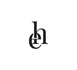 Elegant Serif Monogram Logo with Overlapping Initial Letters – Vintage and Modern Branding Design eh