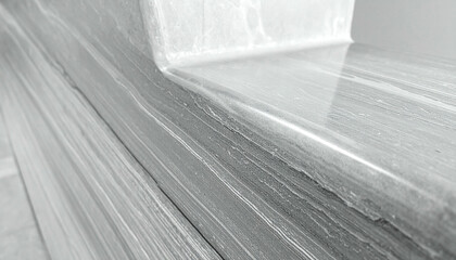 Monochrome Abstract Architectural Detail of a Reflective Floor Surface.