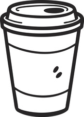 Coffee To Go Cup Doodle Silhouette Vector Clean