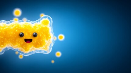 Smiling sun, a bright yellow and black circle of joy warmth radiant