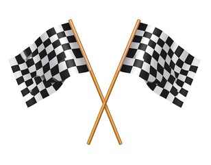 Fototapeta premium Checkered racing flags crossed