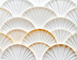 White and Beige Fan-Shaped Geometric Pattern