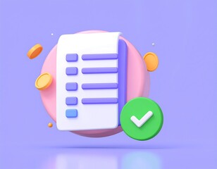 Checklist icon, 3D style