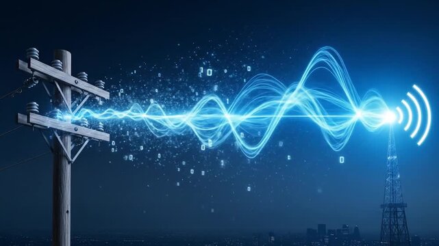 Wireless Communication - Power Lines and Data Transmission Technology.