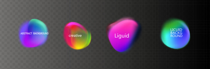 Gradient neon color sphere. Round holographic gradients. Glowing bright liquid gradient shape. Curved line for banner and flyer, social media.
