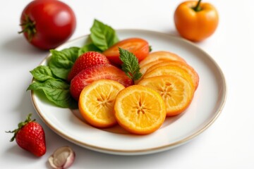 Colorful Fruit and Vegetable Plate