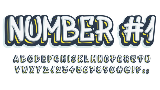 white and yellow outline graffiti isolated letter