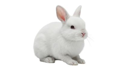white rabbit on white background