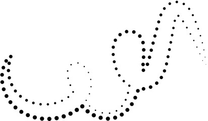 Fun dotted line doodle. Design with curve shapes