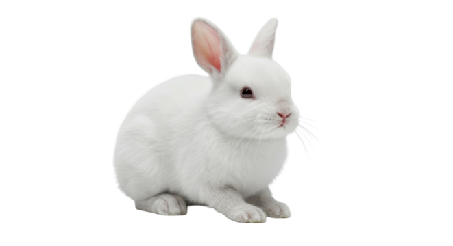 white rabbit on white background