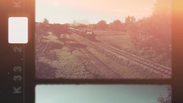 A serene orchard landscape captured in a vintage style, inviting us to experience nature