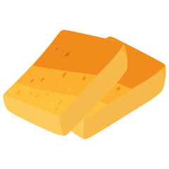 Quesada Pasiega Spanish cheesecake flat color vector illustration template design