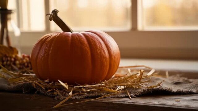 pumpkin in a barn