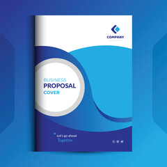 Blue Proposal cover Design Template concepts are adept for corporate Business	
