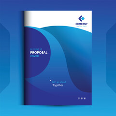 Blue Proposal cover Design Template concepts are adept for corporate Business	
