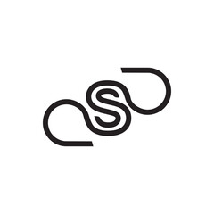 Monogram of the letter S and balloon. Abstract, outline and elegant.