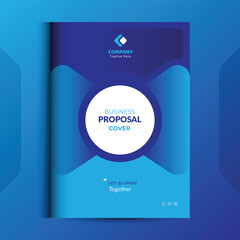 Blue Proposal cover Design Template concepts are adept for corporate Business	
