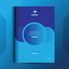 Blue Proposal cover Design Template concepts are adept for corporate Business	
