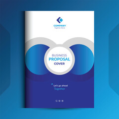 Blue Proposal cover Design Template concepts are adept for corporate Business	
