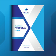 Blue Proposal cover Design Template concepts are adept for corporate Business	
