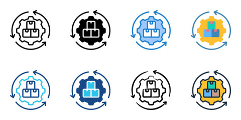 Supply chain icon set multiple style collection 
