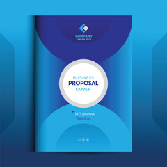 Blue Proposal cover Design Template concepts are adept for corporate Business	
