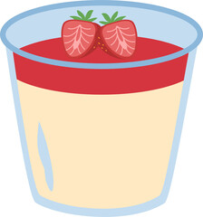 Panna Cotta Illustration dessert