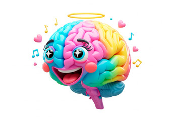 Fototapeta premium 3D illustration of a happy brain