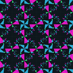 colorful retro seamless pattern with geometric triangle art