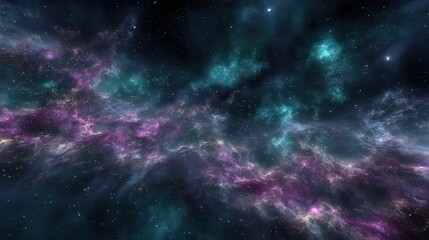 Naklejka premium Cosmic Nebula with Vibrant Colors