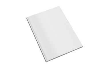 High Angle View of Blank White Magazine, 3d Illustration