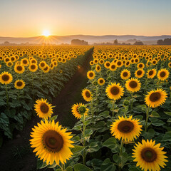 Fototapeta premium sunflower field in the summer