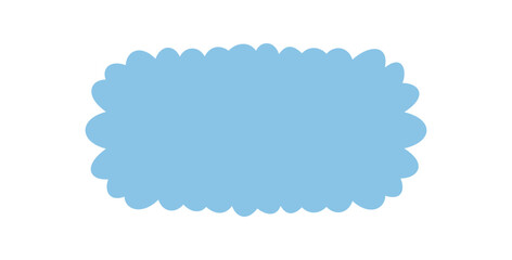 Groovy wavy bubble rectangle frame in retro silhouette style. Funky abstract border with solid shape as graphic background. Y2k rectangle border in blue for cool banner or modern label.