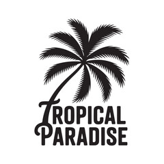 Summer holiday background with palm tree silhouette vector illustration