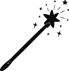 Wand Casting Sparkles Doodle Vector Hand Drawn Magic