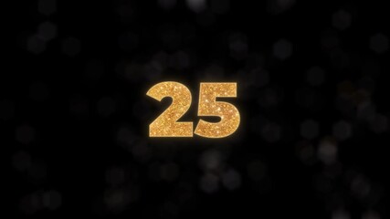 Elegant 30 seconds countdown with golden glitter numbers. Shiny, sparkling timer with a glamorous feel on an isolated black background. Perfect for New Year's Eve, events, and celebrations. - Powered by Adobe
