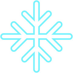 blue outline snowflake icon