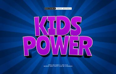 kids power editable text effect