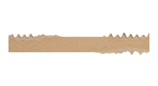 Beige serrated saw blade strip.