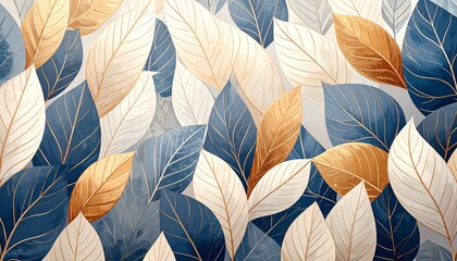 Stylized leaf ornamental repeating pattern