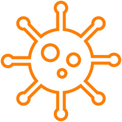 Obraz premium orange outline bacteria icon