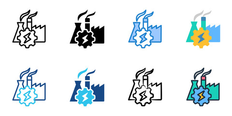 Power plant icon set multiple style collection   © Gravisio