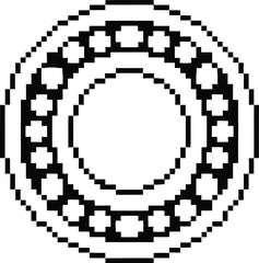 Close up illustration of a ball bearing with inner and outer rings