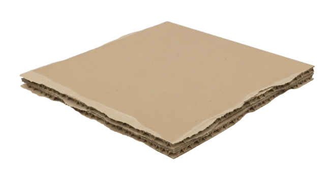 Stack of Light Brown Kraft Paper Sheets with Rough Edges.
