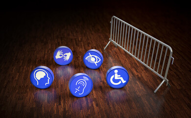 Disabled, Disability Signs, Icons are Visual Presentation. 