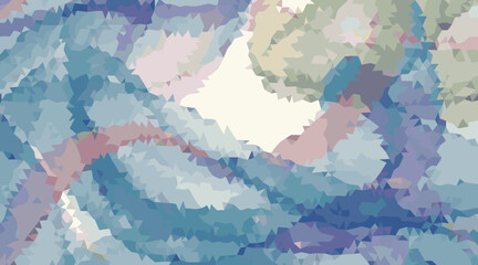 Abstract mosaic of blues purples and greens geometric